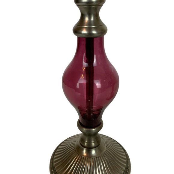 Vintage Yankee Candle Nickel & Cranberry Glass Candle Holders Set Of 2 India - Picture 3 of 6